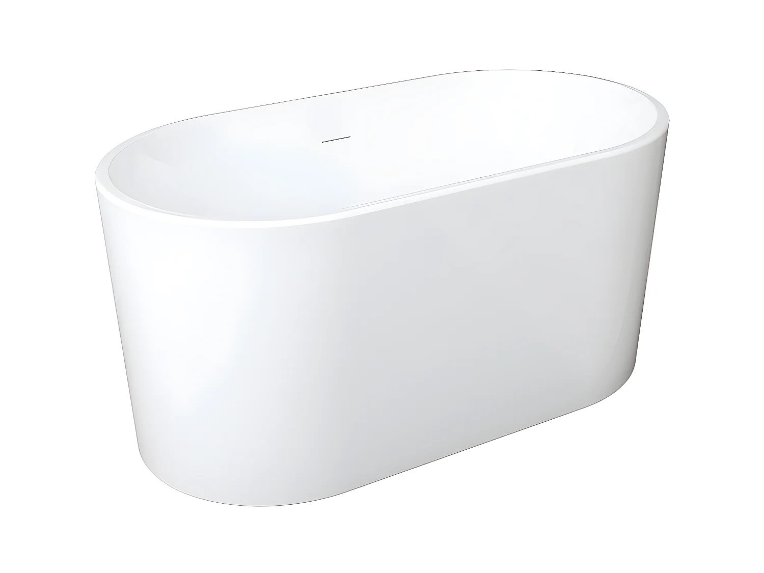 Ovalen losstaand bad - 180 L - 130 x 71 x 58 cm - Wit - Acryl - APOGON