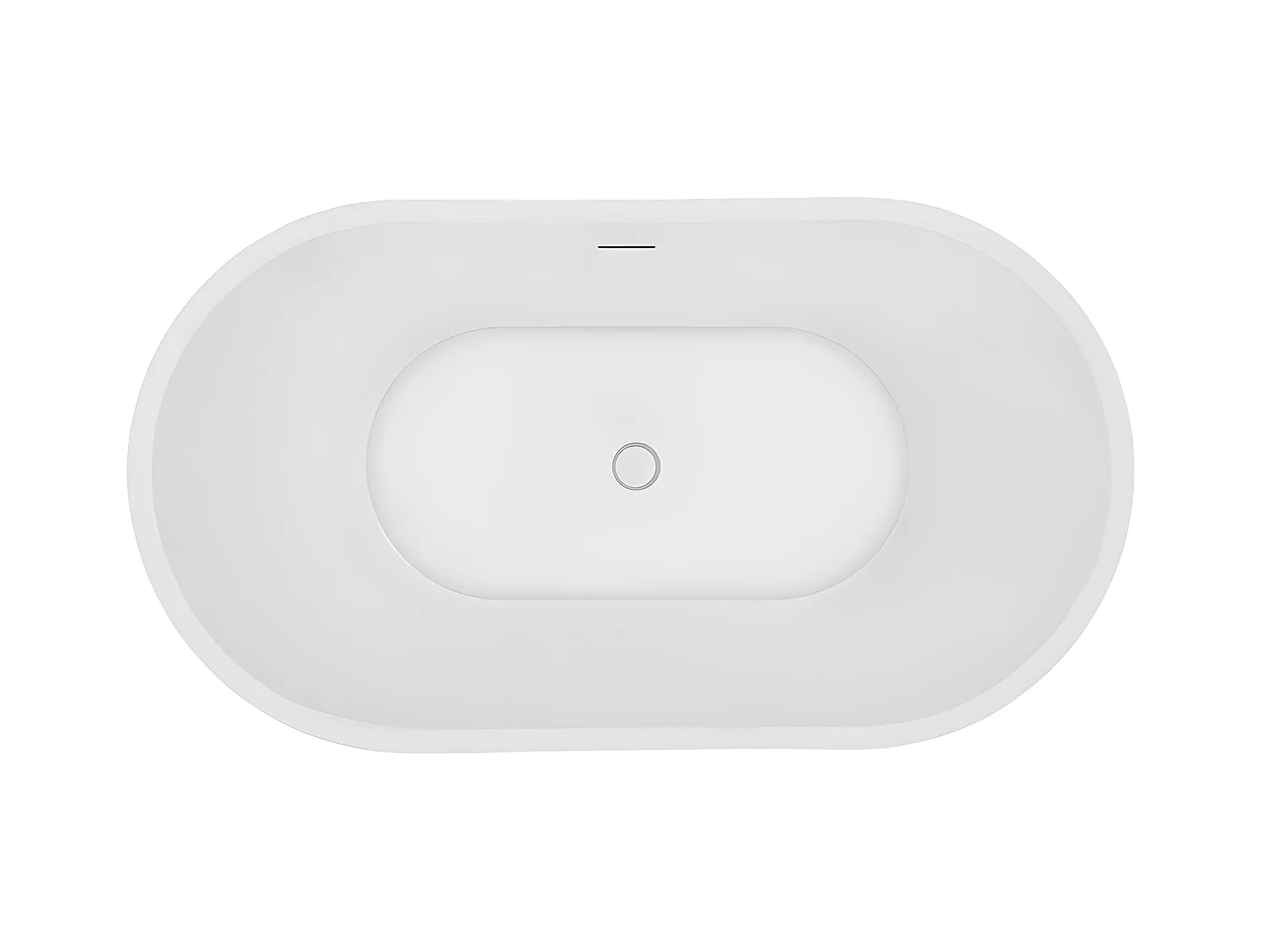 Ovalen losstaand bad - 180 L - 130 x 71 x 58 cm - Wit - Acryl - APOGON