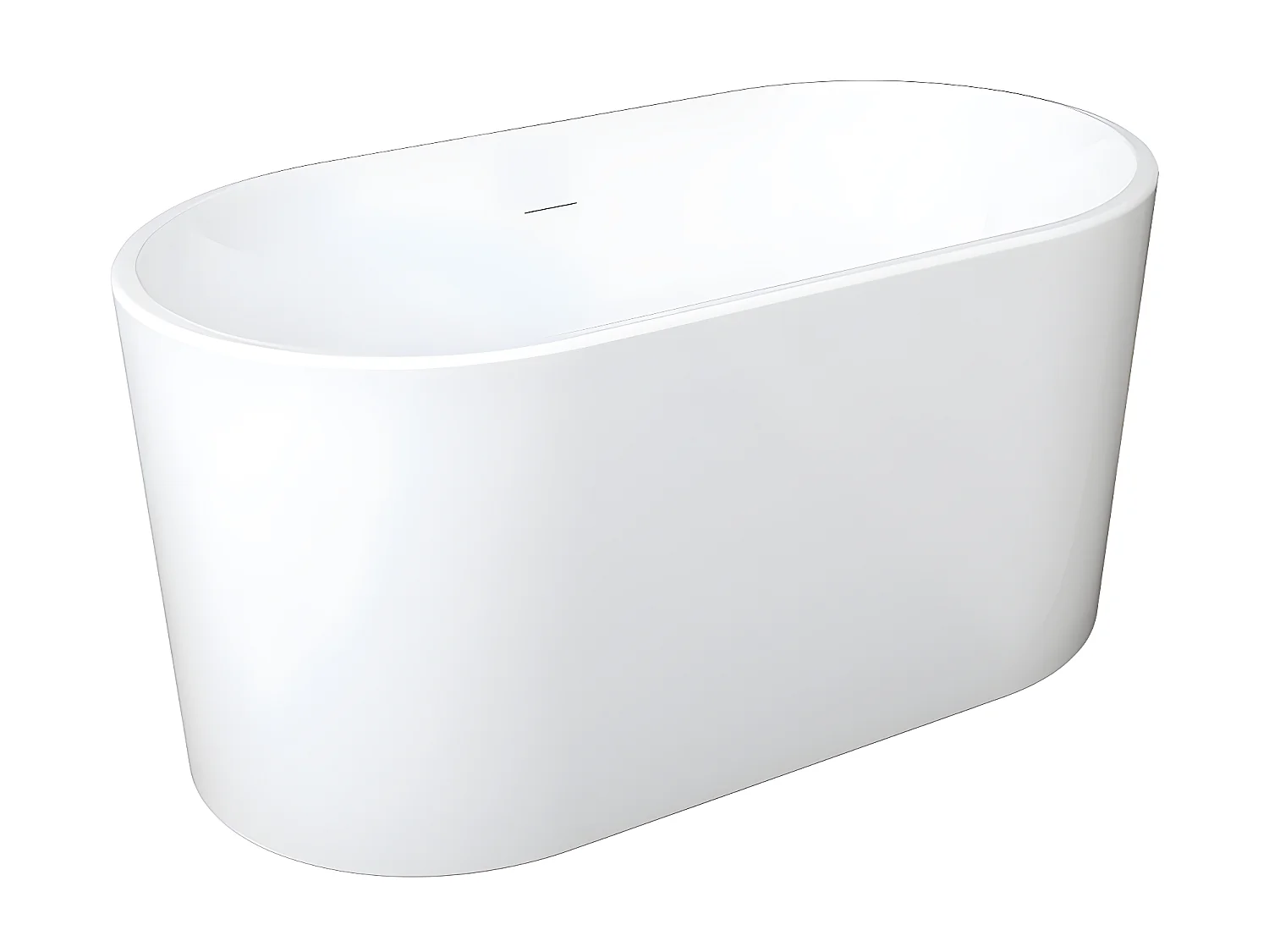 Banheira clássica oval de 180 L dimensões 130 x 71 x 58 cm cor branco em acrílico - APOGON