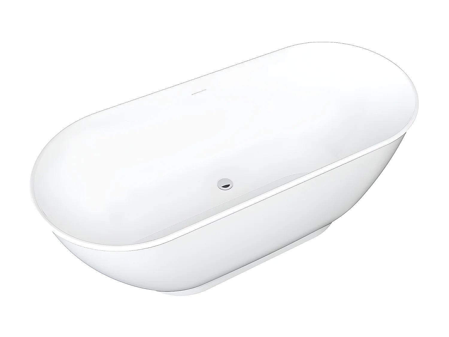 Wanna wolnostojąca owalna – 240 l – 170 × 75 × 60 cm (dł. × szer. × wys.) – kolor biały – akrylowa - MOBULA