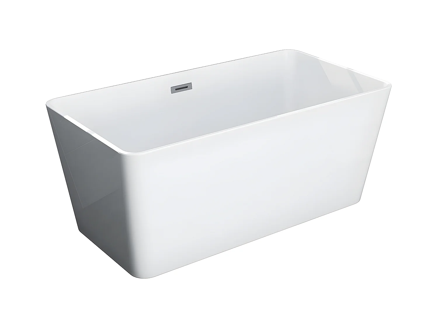 Baignoire îlot rectangulaire - 197 L - 130 x 70 x 55 cm - Blanche - Acrylique - SPICARA