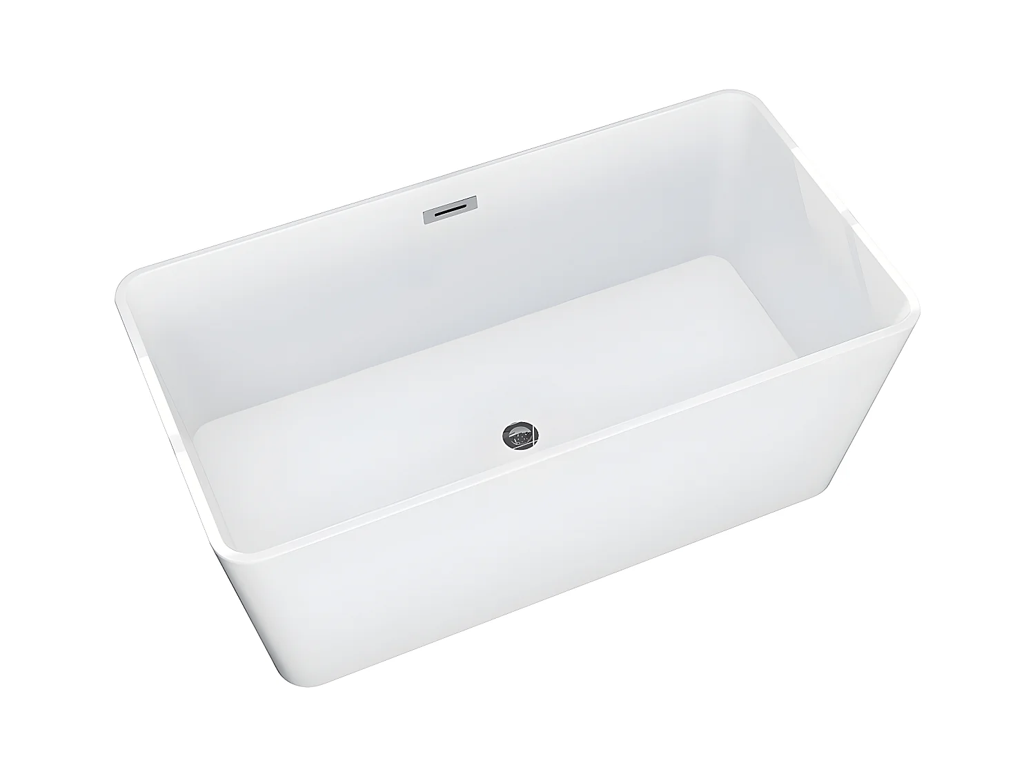 Baignoire îlot rectangulaire - 197 L - 130 x 70 x 55 cm - Blanche - Acrylique - SPICARA