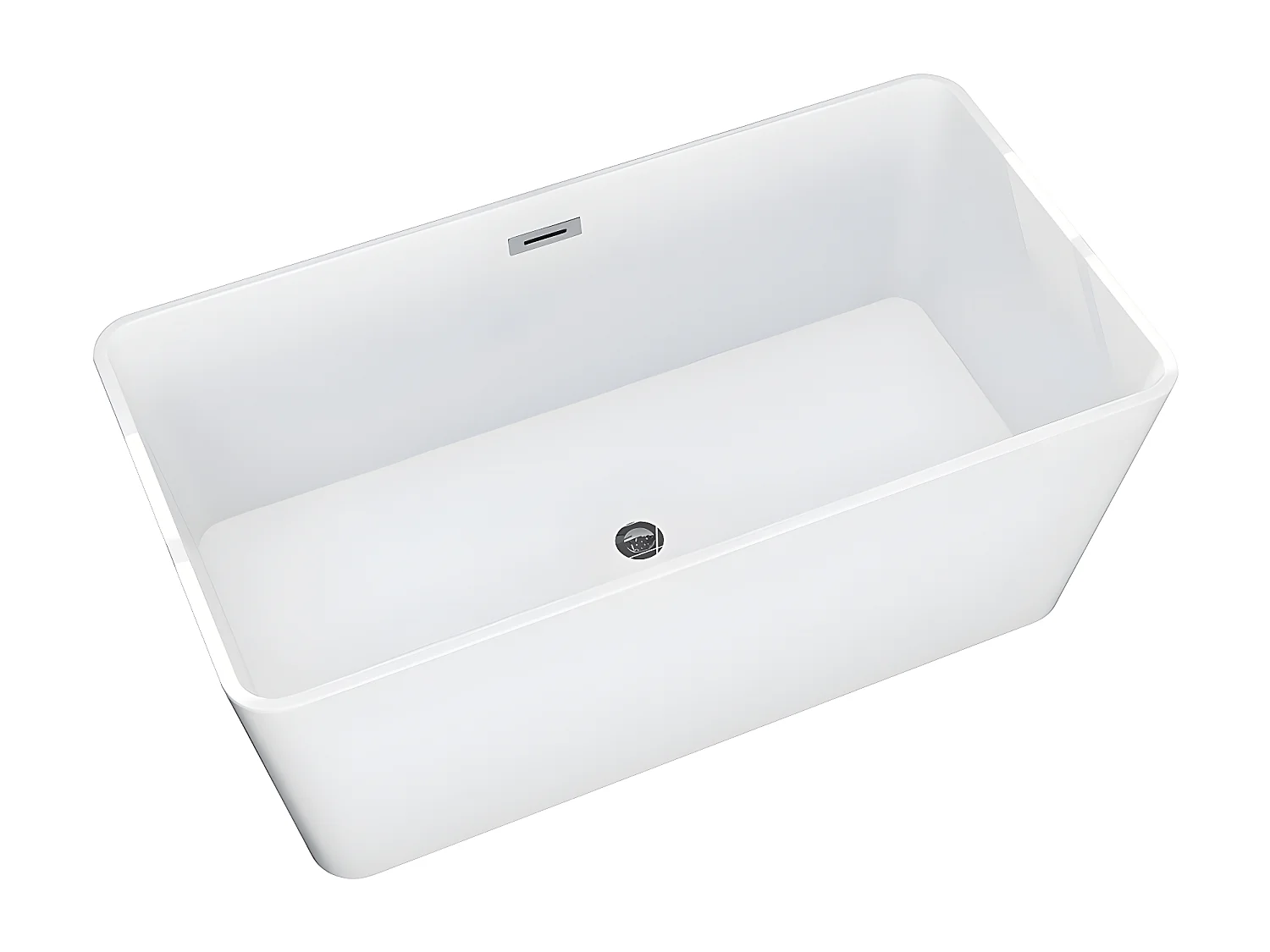 Wanna wolnostojąca prostokątna – 208 l – 150 × 70 × 55 cm (dł. × szer. × wys.) – kolor biały – akrylowa - SPICARA