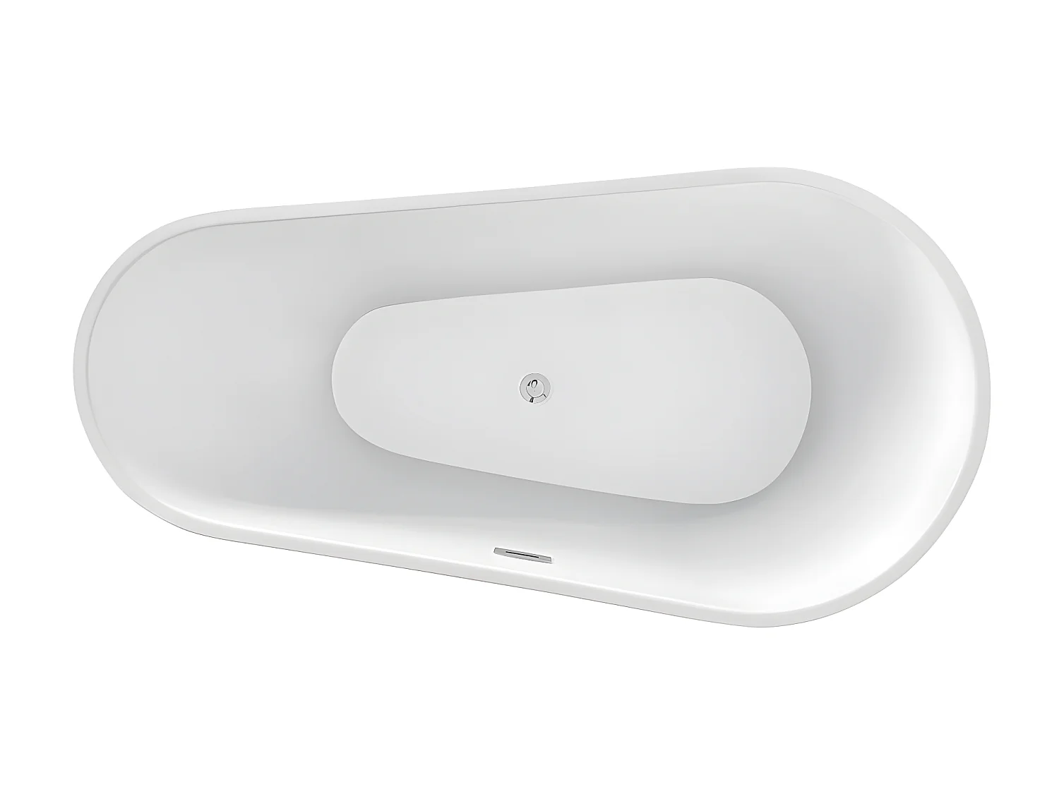 Bañera exenta asimétrica - 240 L - 160 x 80 x 59 cm - Blanco - Acrílico - LEPINE