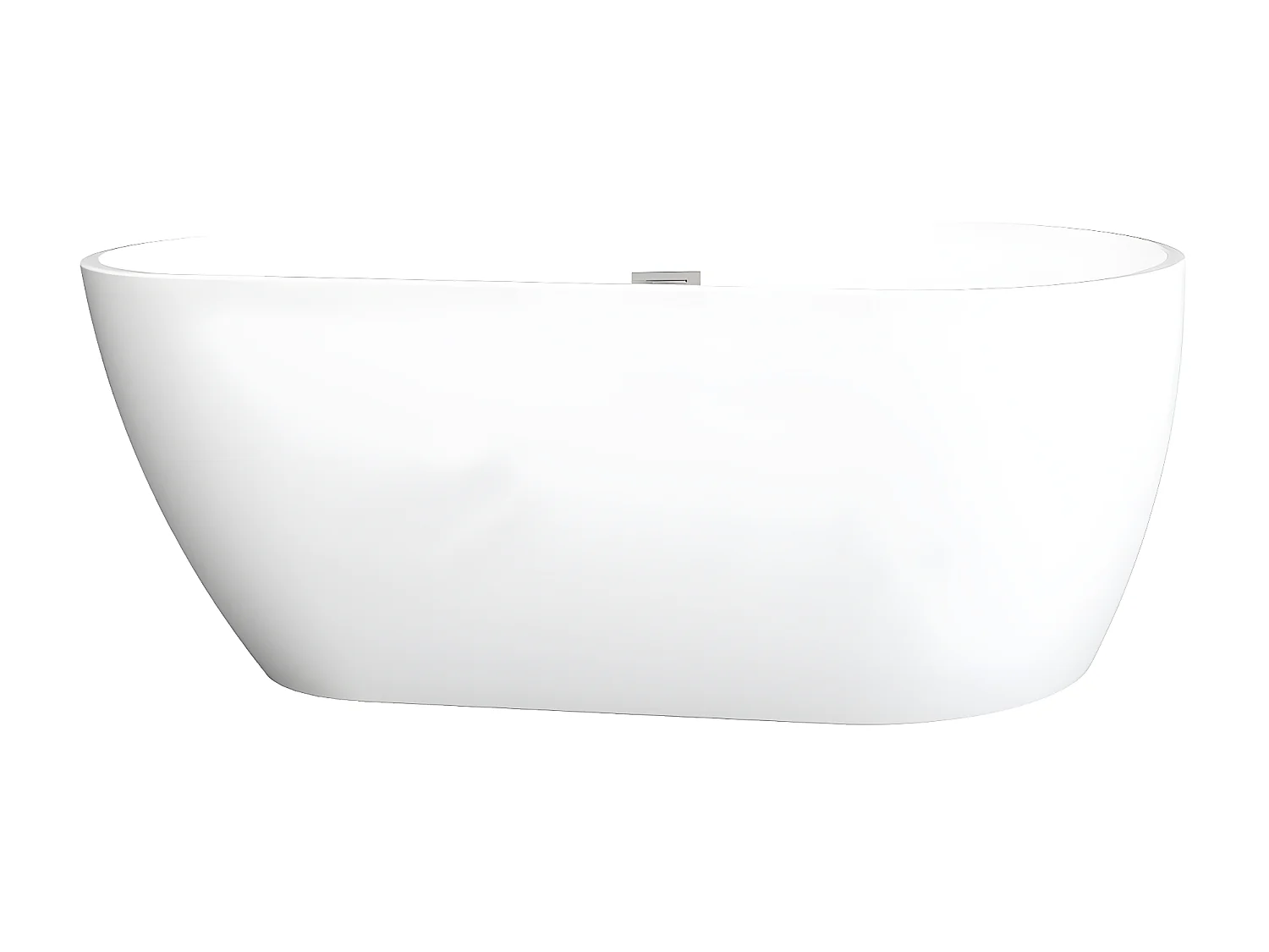 Bañera exenta asimétrica - 240 L - 160 x 80 x 59 cm - Blanco - Acrílico - LEPINE