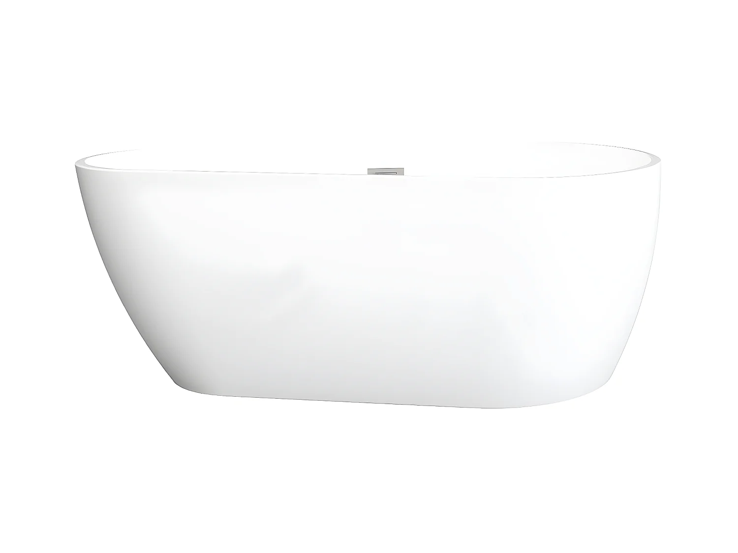 Asymmetrisch losstaand bad - 240 L - 160 x 80 x 59 cm - Wit - Acryl - LEPINE