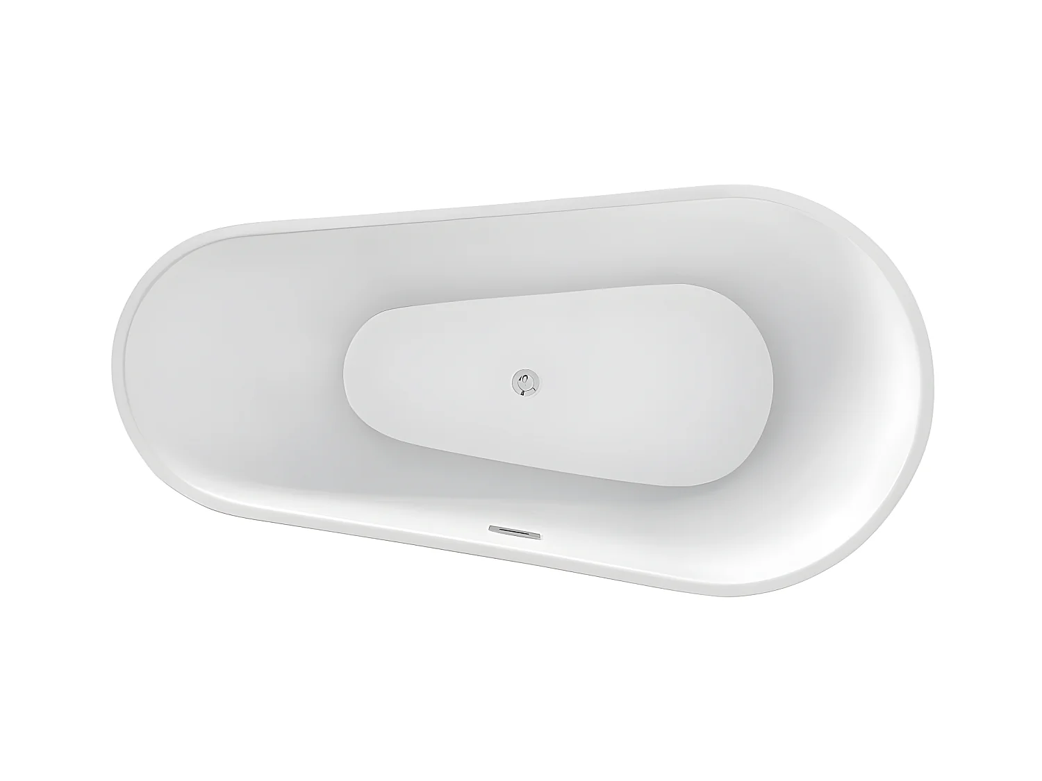 Asymmetrisch losstaand bad - 240 L - 160 x 80 x 59 cm - Wit - Acryl - LEPINE