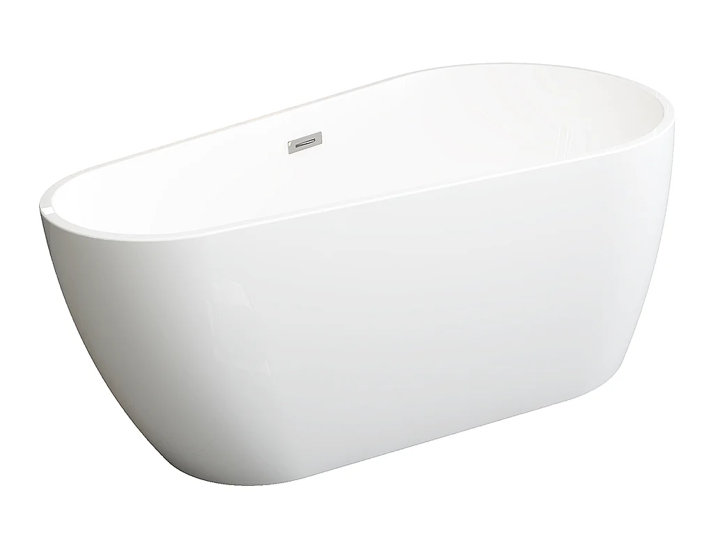 Banheira clássica assimétrica de 240 L dimensões 160 x 80 x 59 cm cor branco em acrílico - LEPINE