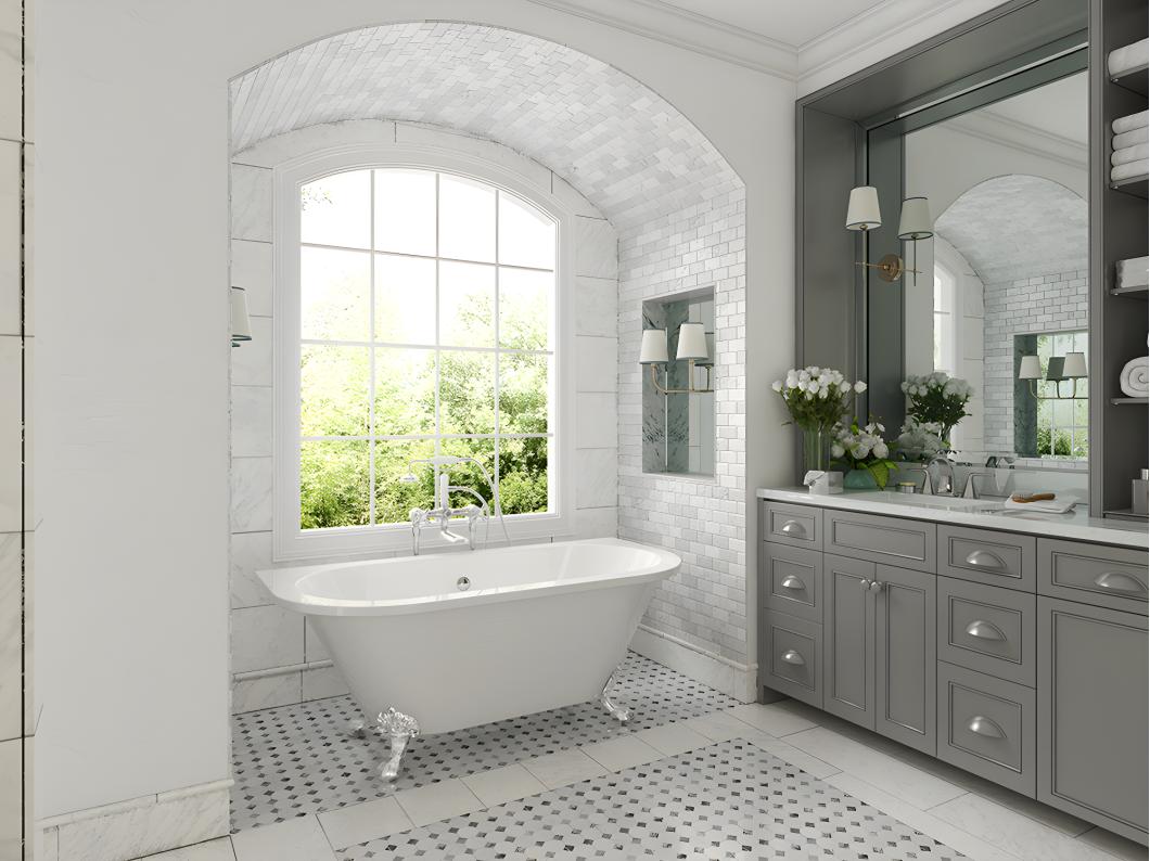Banheira semi-clássica retro com pés de 154 L dimensões 150 x 74 x 61 cm cor branco em acrílico - SPARUS