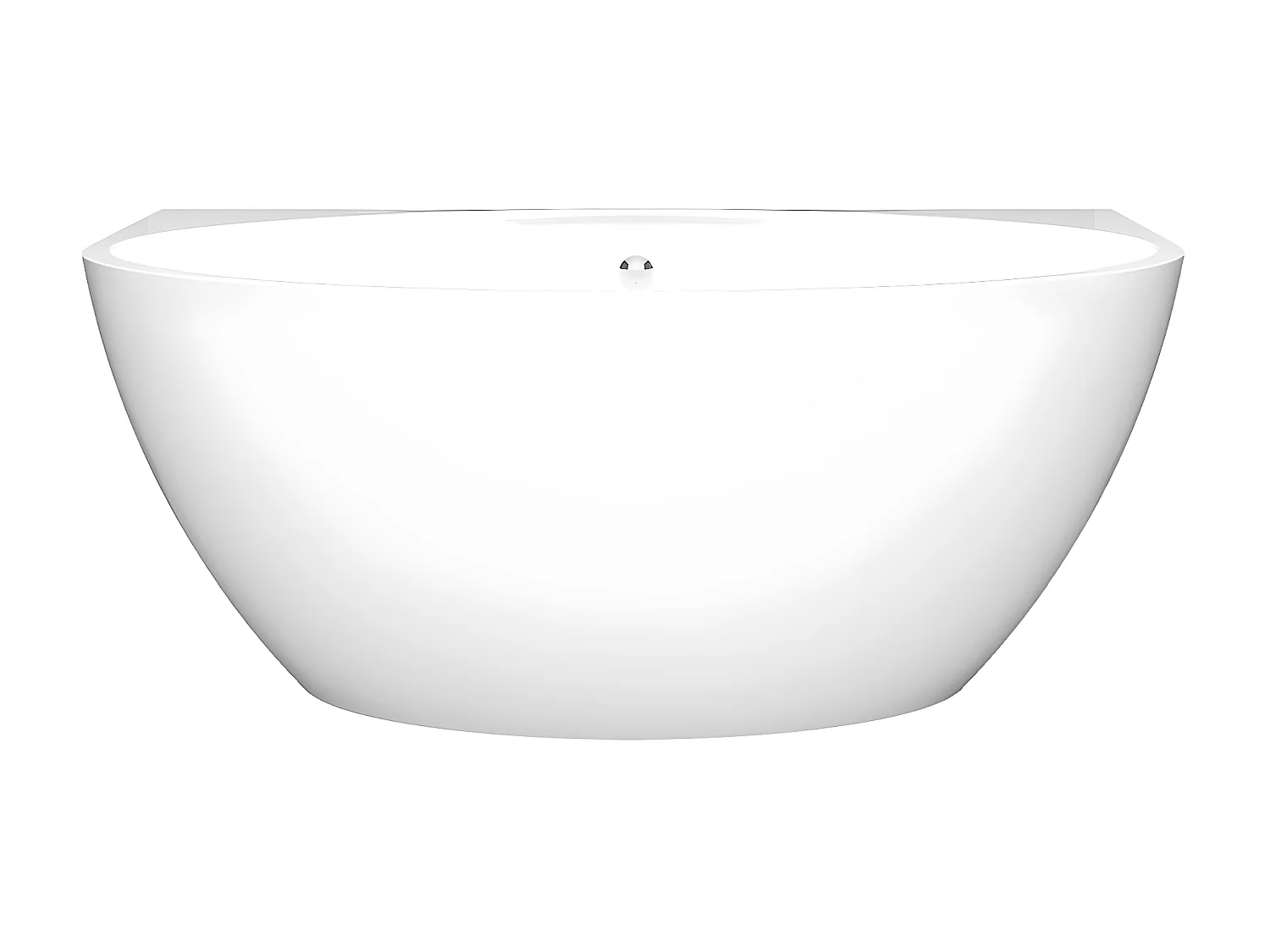Badewanne halb freistehend oval - Acryl - 197 L - 151 x 94 x 60 cm - Weiß - PAGRUS