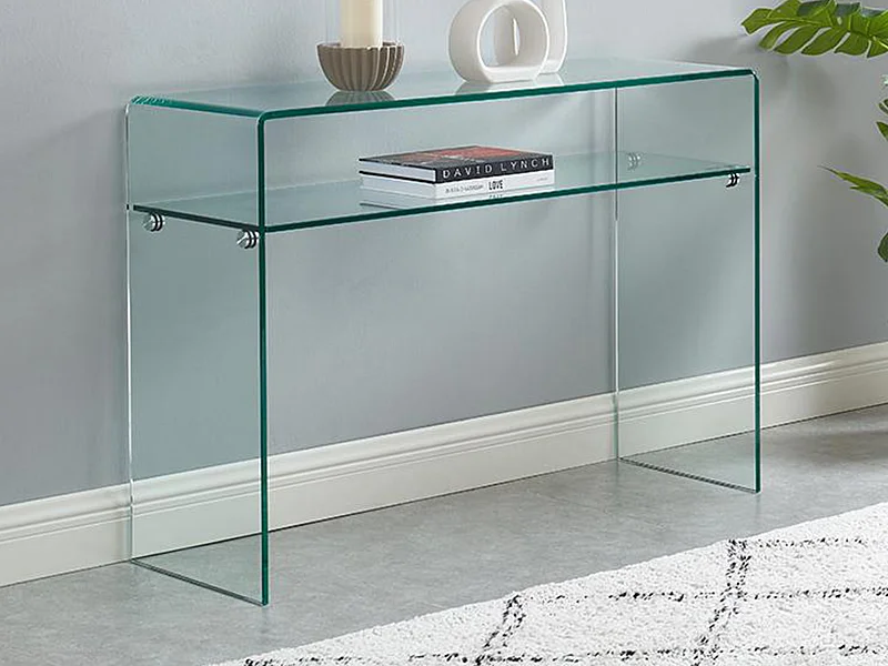 Console - 1 niche - Verre trempé - Transparent - STILEOS