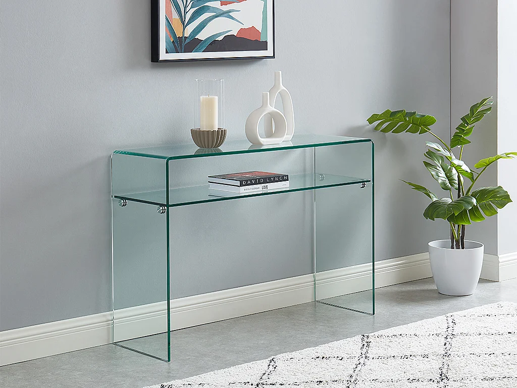 Console - 1 niche - Verre trempé - Transparent - STILEOS