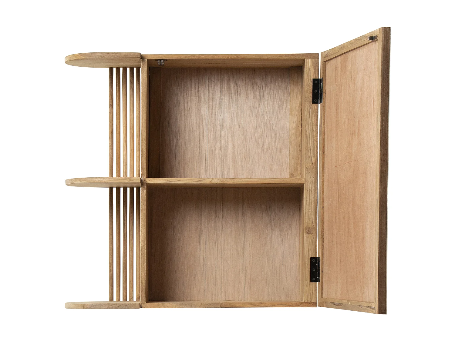 Spiegelschrank Bad mit Ablagen - Teakholz - Naturfarben - CIMAHI