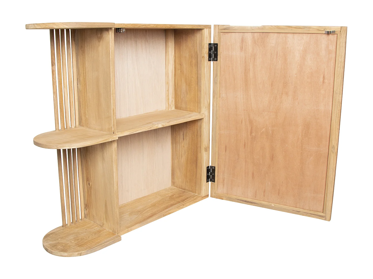 Spiegelschrank Bad mit Ablagen - Teakholz - Naturfarben - CIMAHI