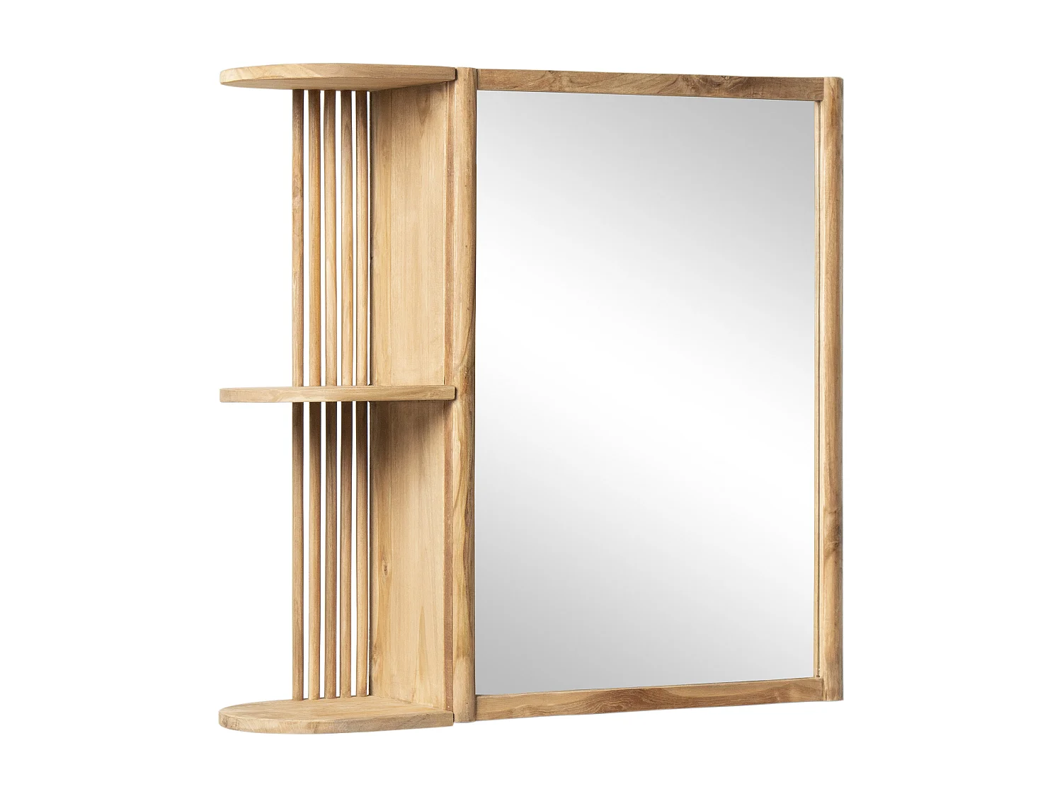 Spiegelschrank Bad mit Ablagen - Teakholz - Naturfarben - CIMAHI