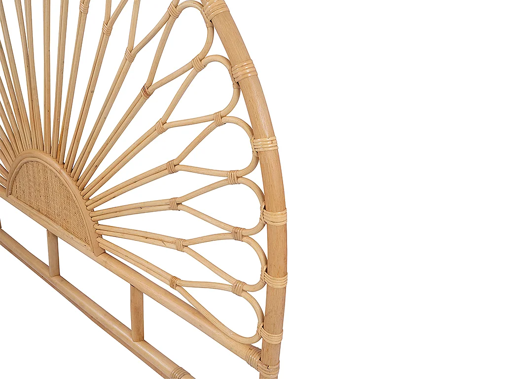 Bettkopfteil - Rattan - 140 cm - Naturfarben - SOLIA