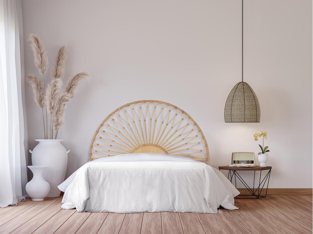 Hoofdbord 140 cm - Rotan - Natuurlijk - SOLIA