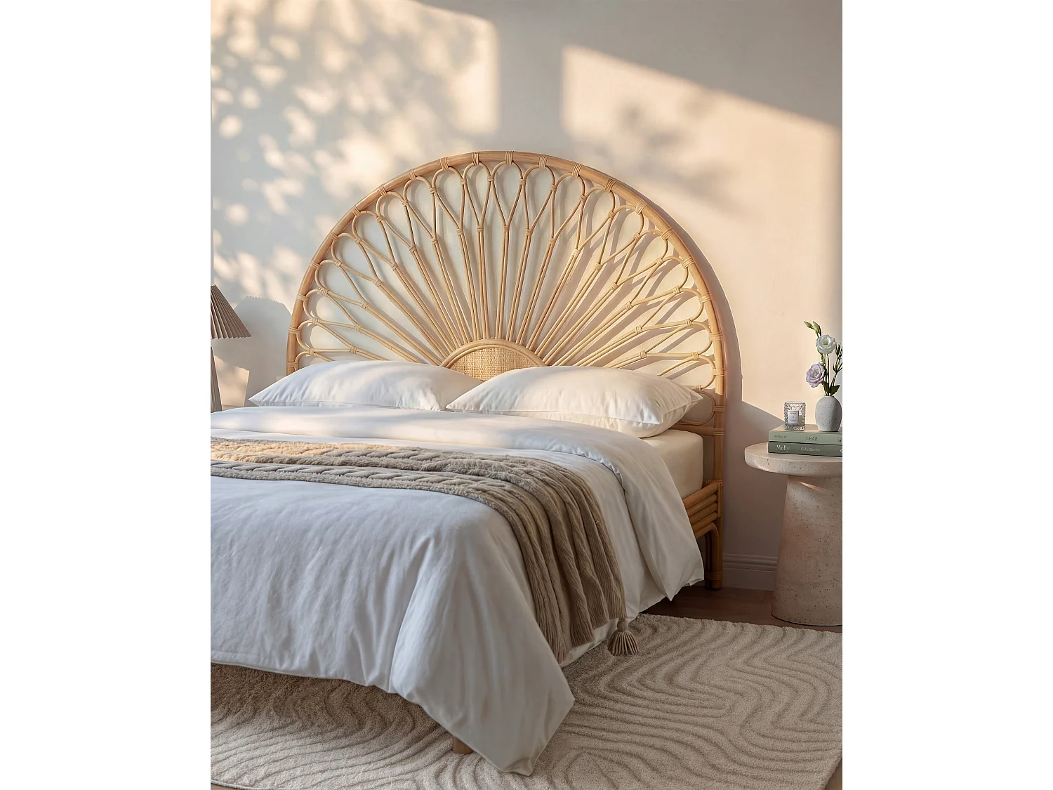 Hoofdbord 160 cm - Rotan - Natuurlijk - SOLIA