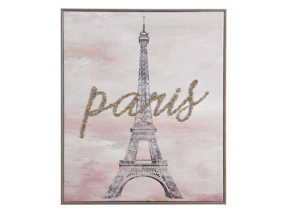 Kunstdruck Paris mit Schmuck - Rahmen Kiefernholz - 54 x 64 cm - LUTECE günstig online kaufen