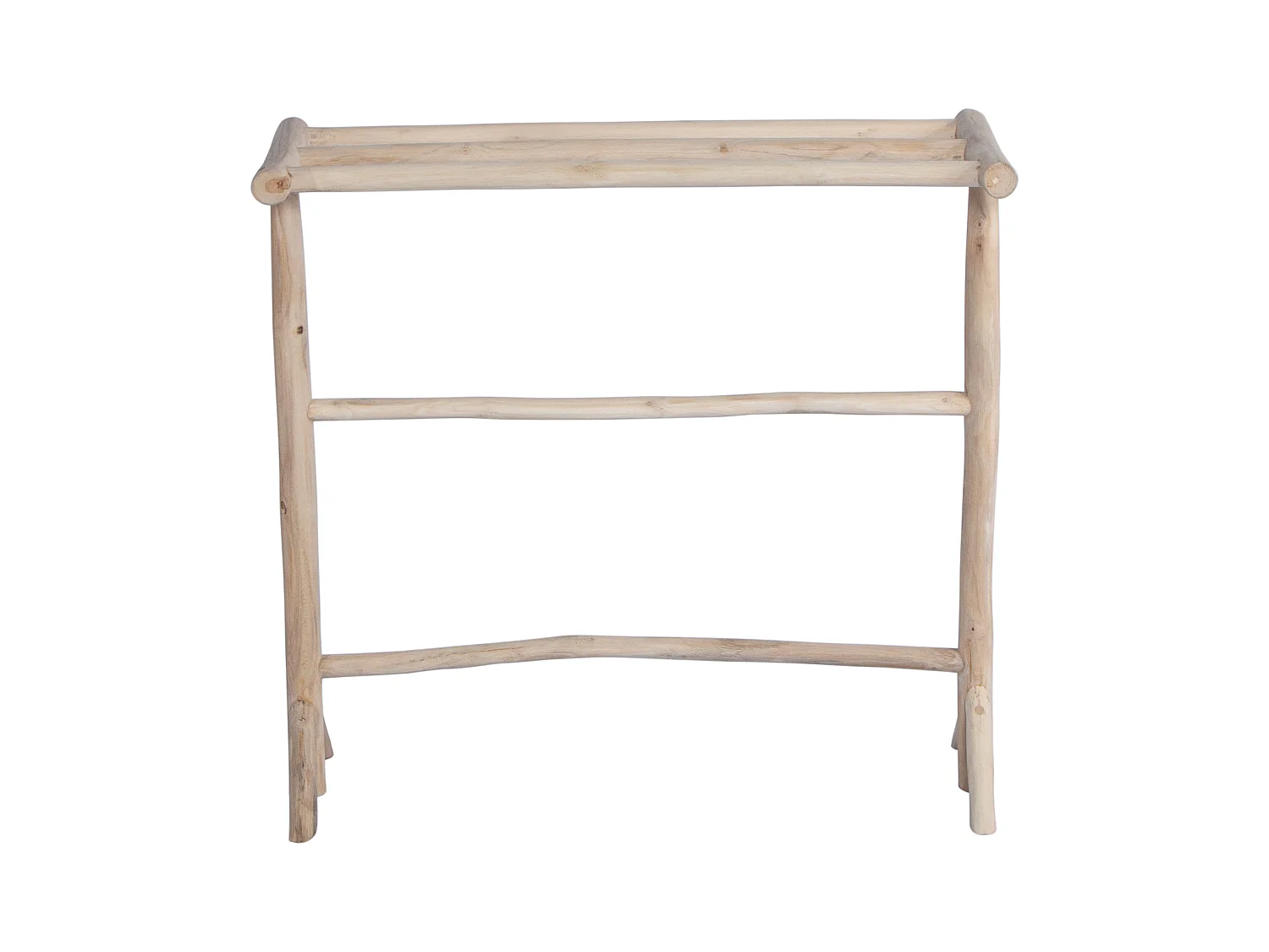 Handdoekhouder op poten van massief teakhout - L80 cm x D29 cm x H75 cm - FODNA