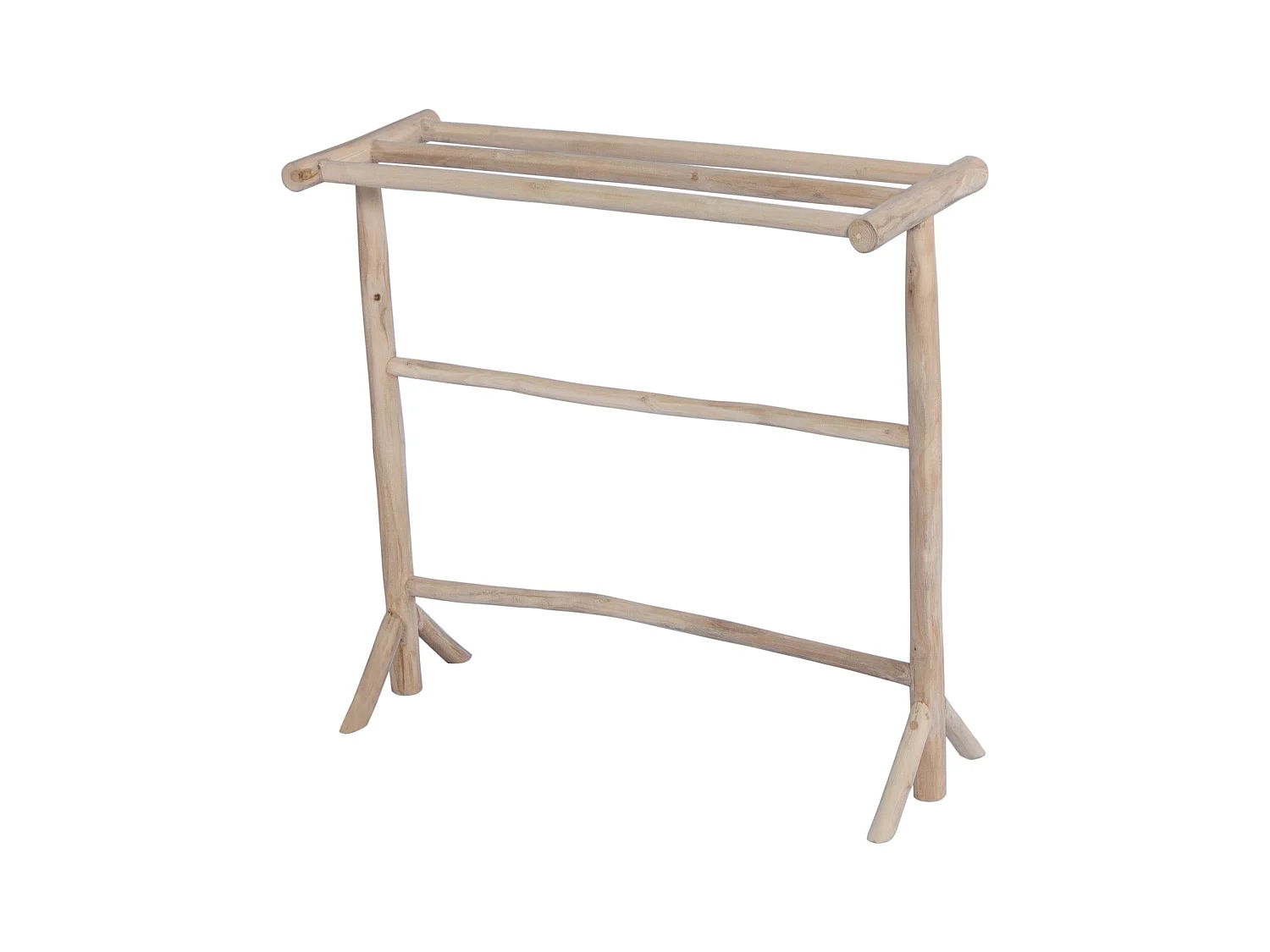 Handdoekhouder op poten van massief teakhout - L80 cm x D29 cm x H75 cm - FODNA