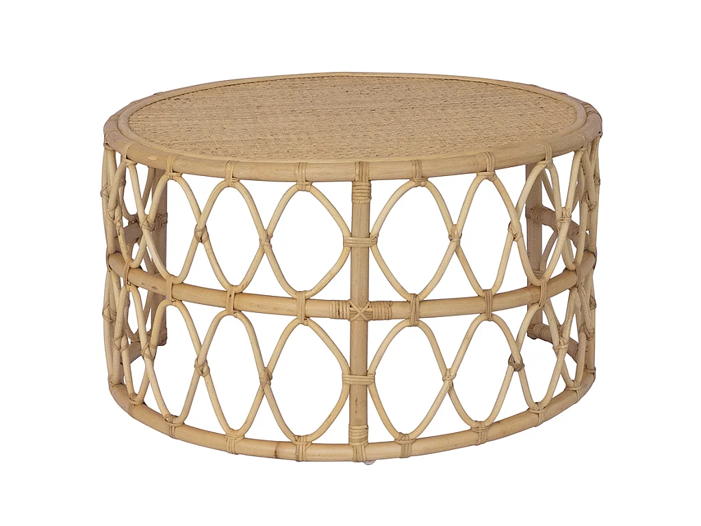 Inschuifbare salontafel van rotan - Naturelkleurig - RONITA