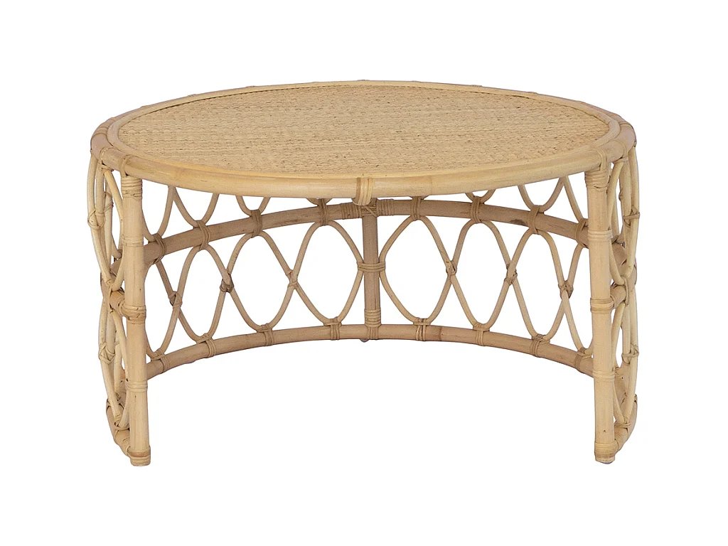 Inschuifbare salontafel van rotan - Naturelkleurig - RONITA