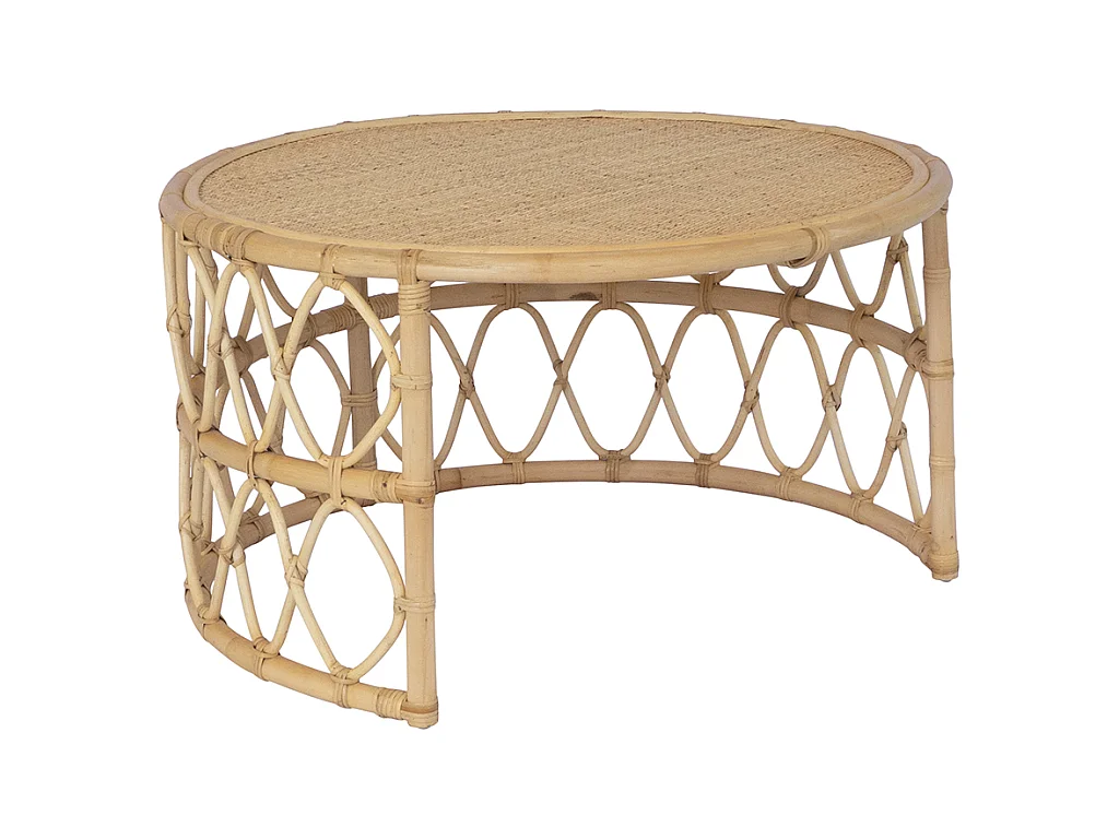 Inschuifbare salontafel van rotan - Naturelkleurig - RONITA