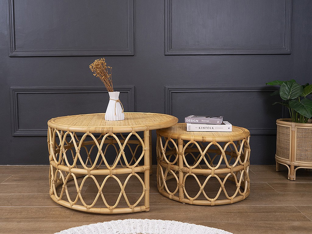 Couchtisch - Rattan - Naturfarben - RONITA günstig online kaufen