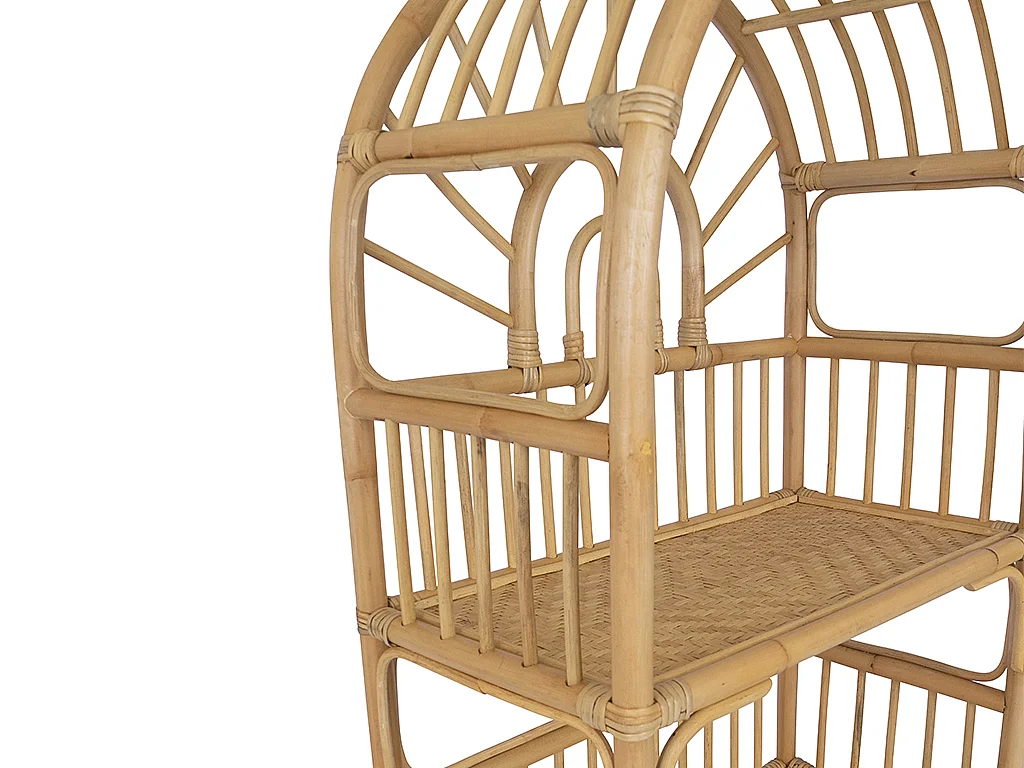 Regal mit 4 Ablagen - Rattan - Naturfarben - IRISOU