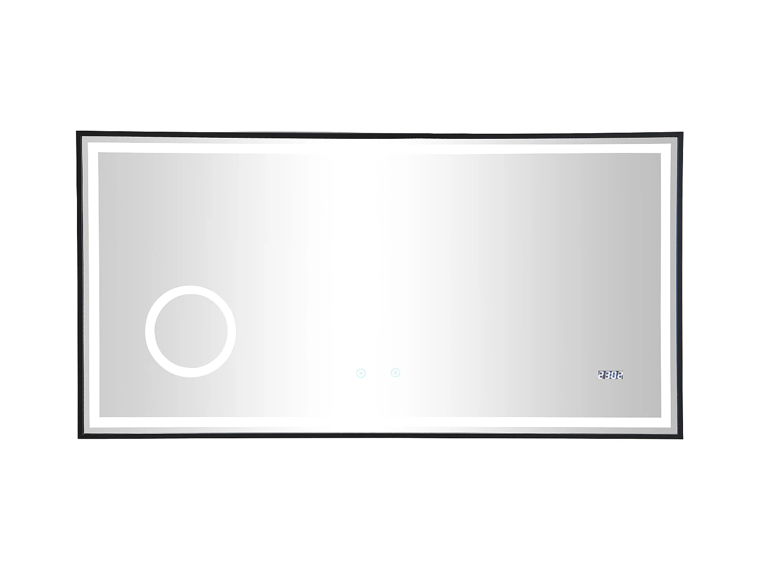 Specchio da bagno rettangolare con orologio digitale - 120 x 60 cm - AITANA