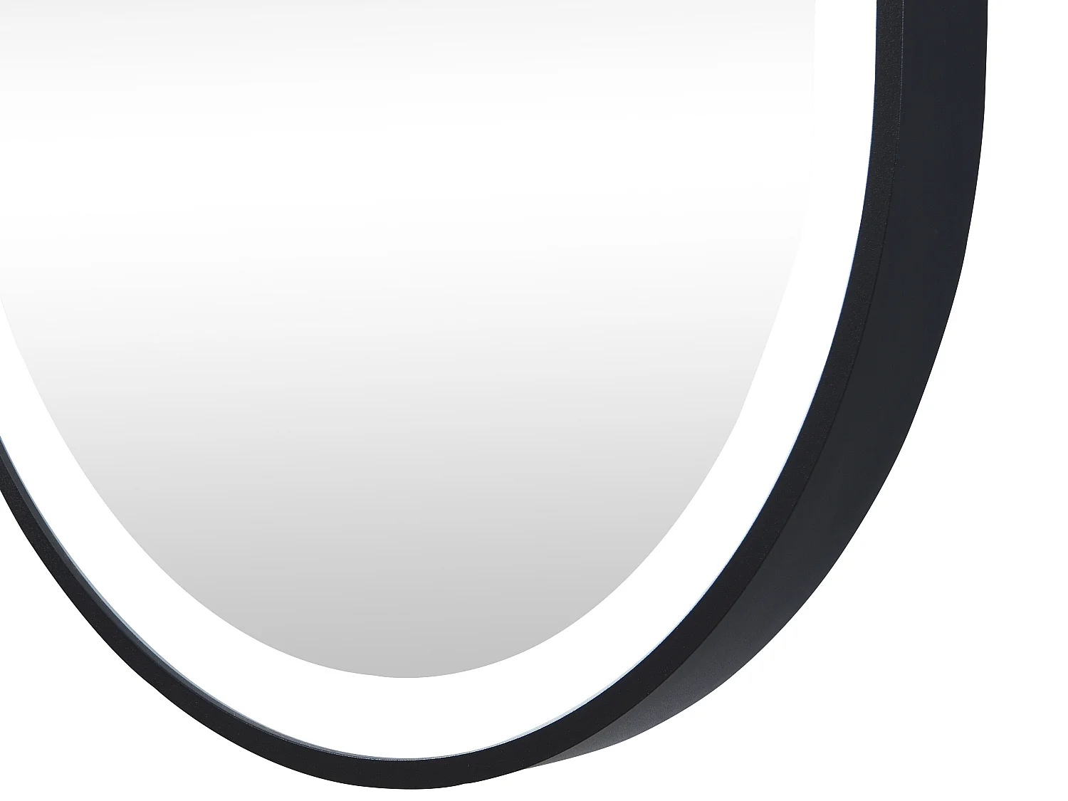 Badezimmerspiegel oval mit Beleuchtung - beschlagfrei - 50 x 80 cm - Schwarze Kontur - ALARICO