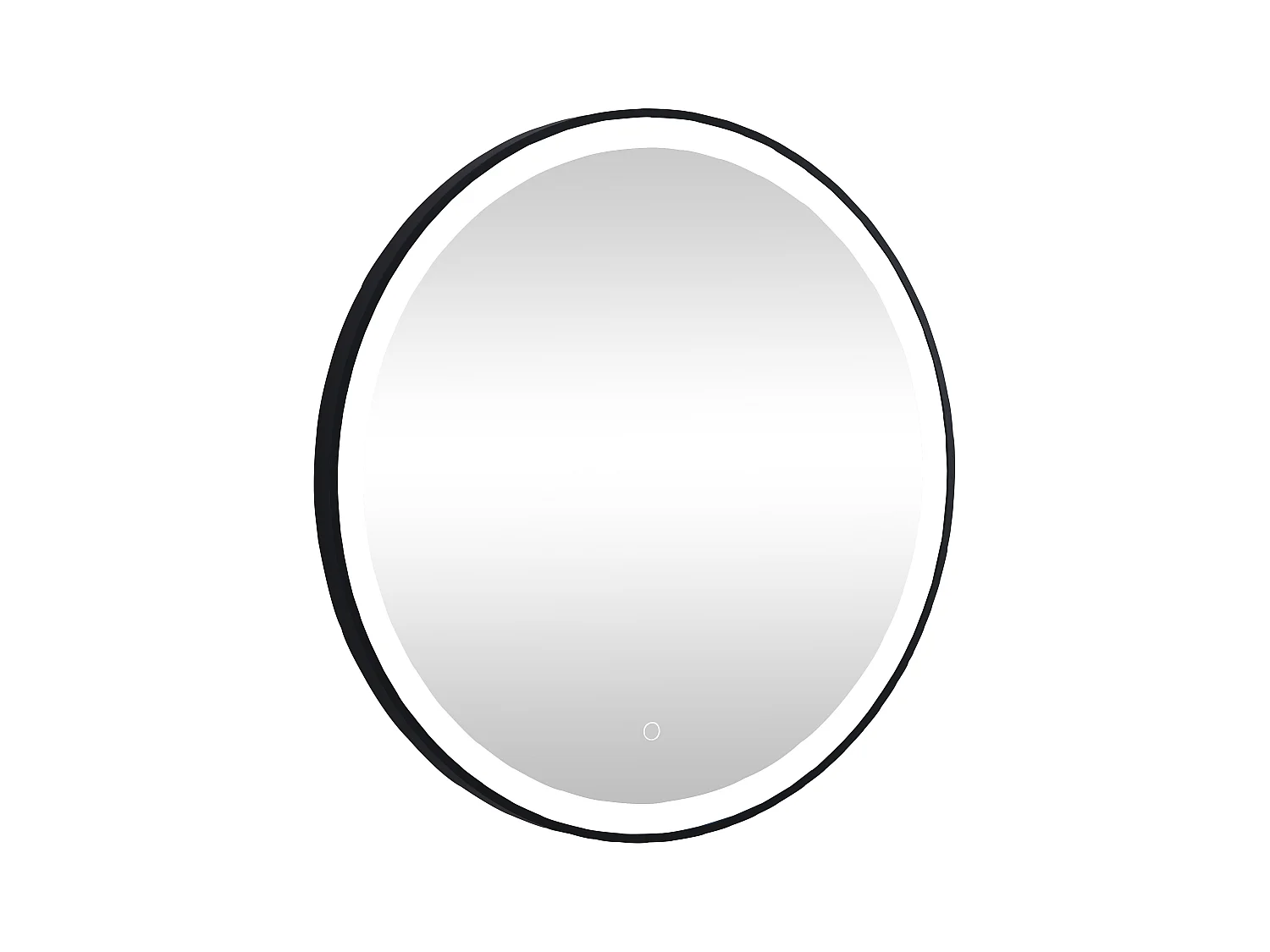 Miroir de salle de bain lumineux rond noir avec Leds - D. 80 cm - NUMEA