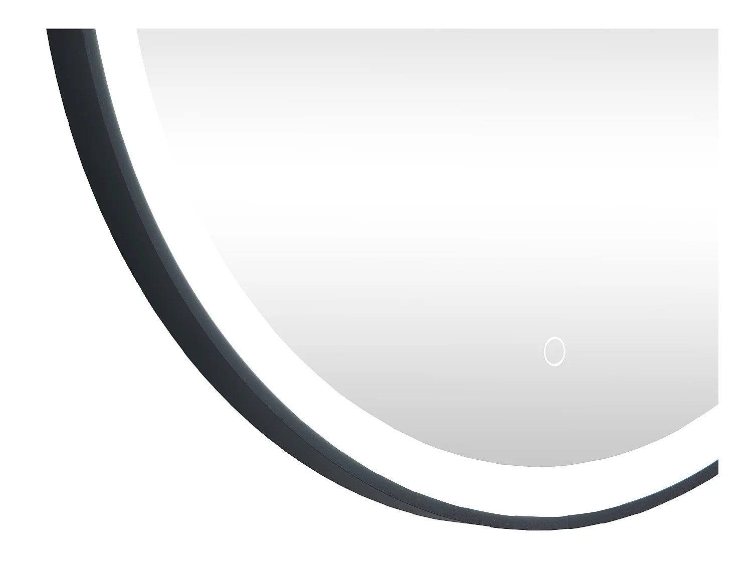 Miroir de salle de bain lumineux rond noir avec Leds - D. 80 cm - NUMEA