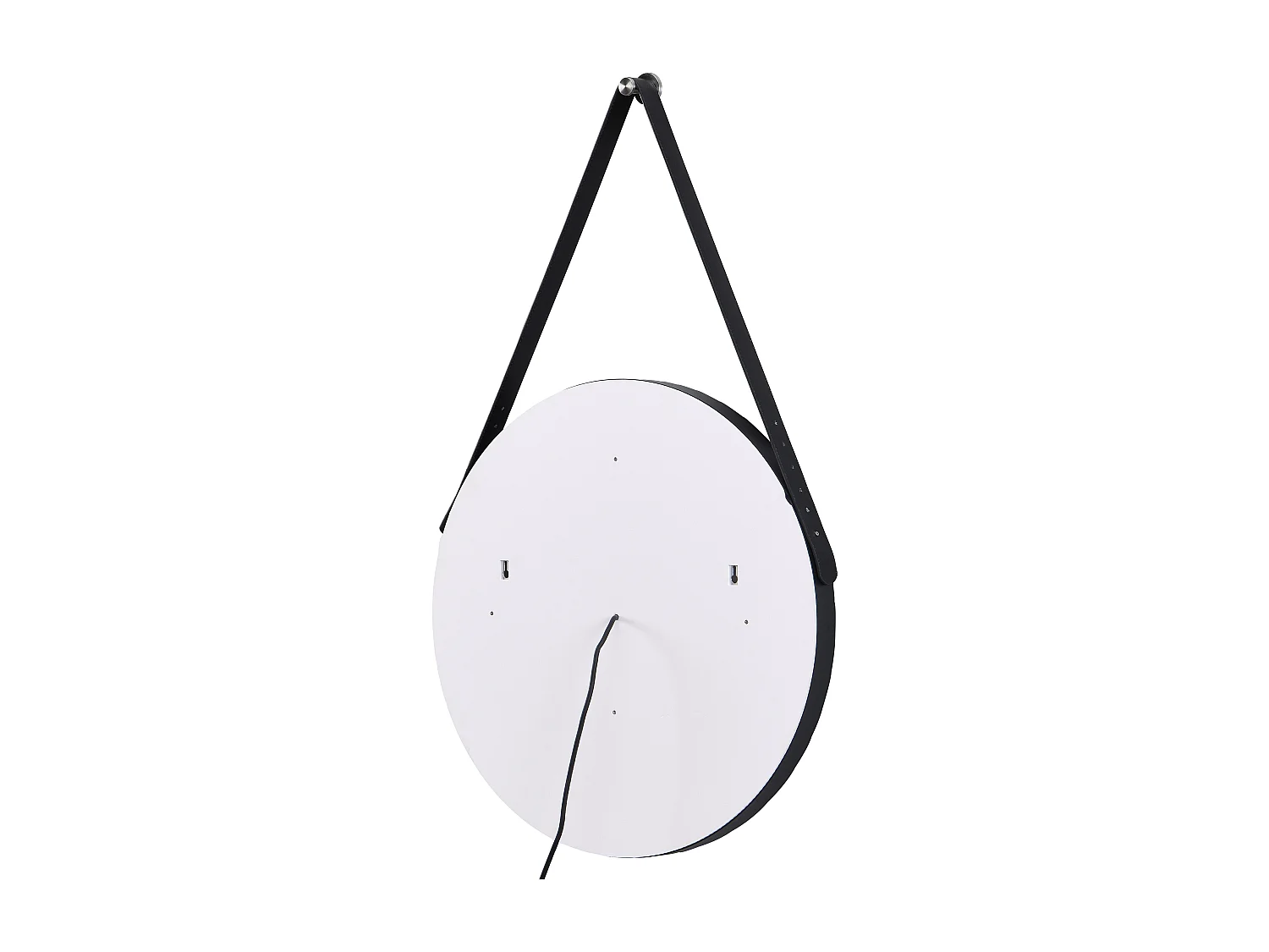 Miroir de salle de bain lumineux anti buée suspendu avec accroche et contour noir - 60 x 60 cm - BORJA