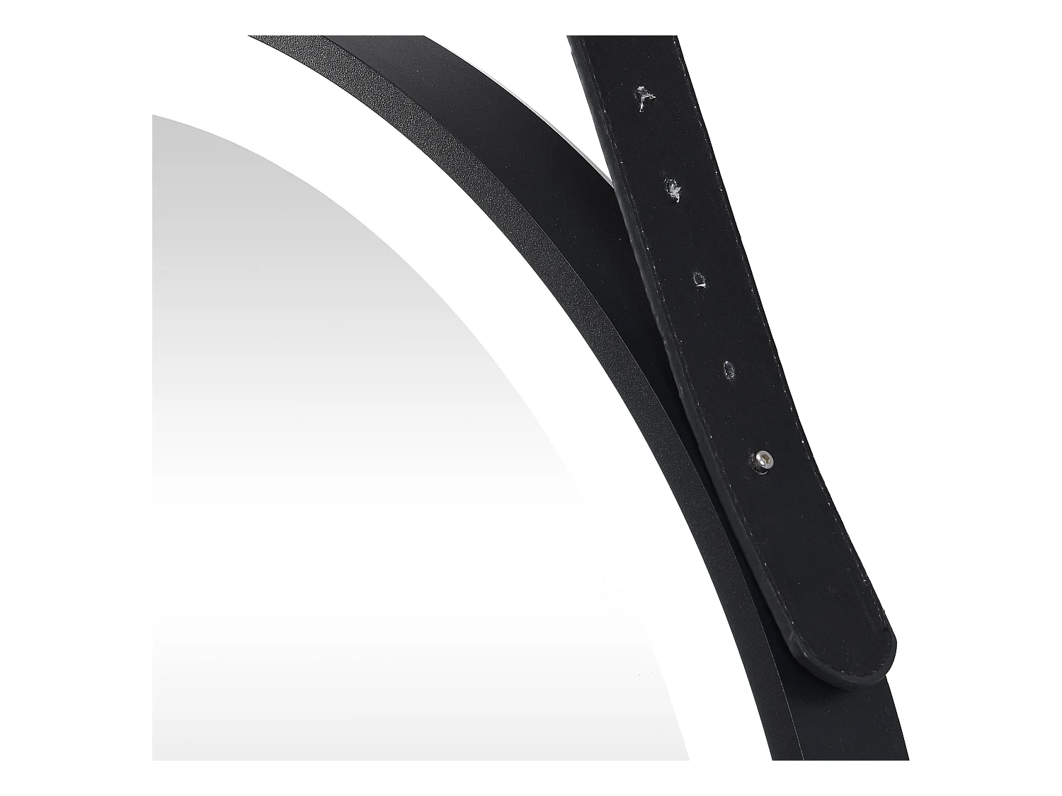 Miroir de salle de bain lumineux anti buée suspendu avec accroche et contour noir - 60 x 60 cm - BORJA