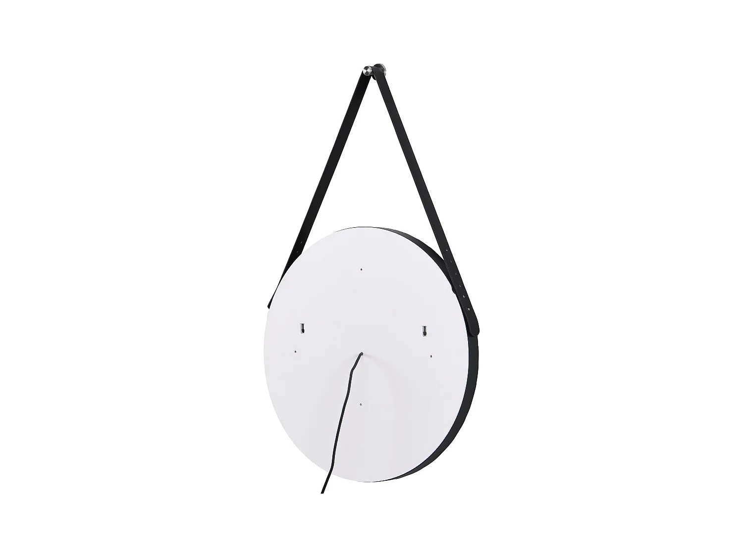 Miroir de salle de bain lumineux anti buée suspendu avec accroche et contour noir - 60 x 60 cm - BORJA