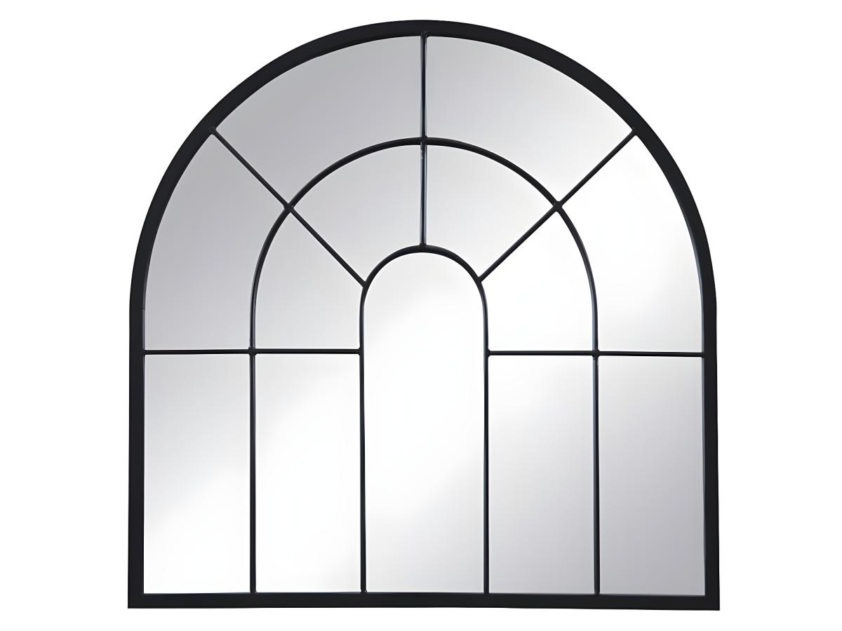 Spiegel Fenster-Optik - 80 x 80 cm - Metall - Schwarz - LOYA günstig online kaufen