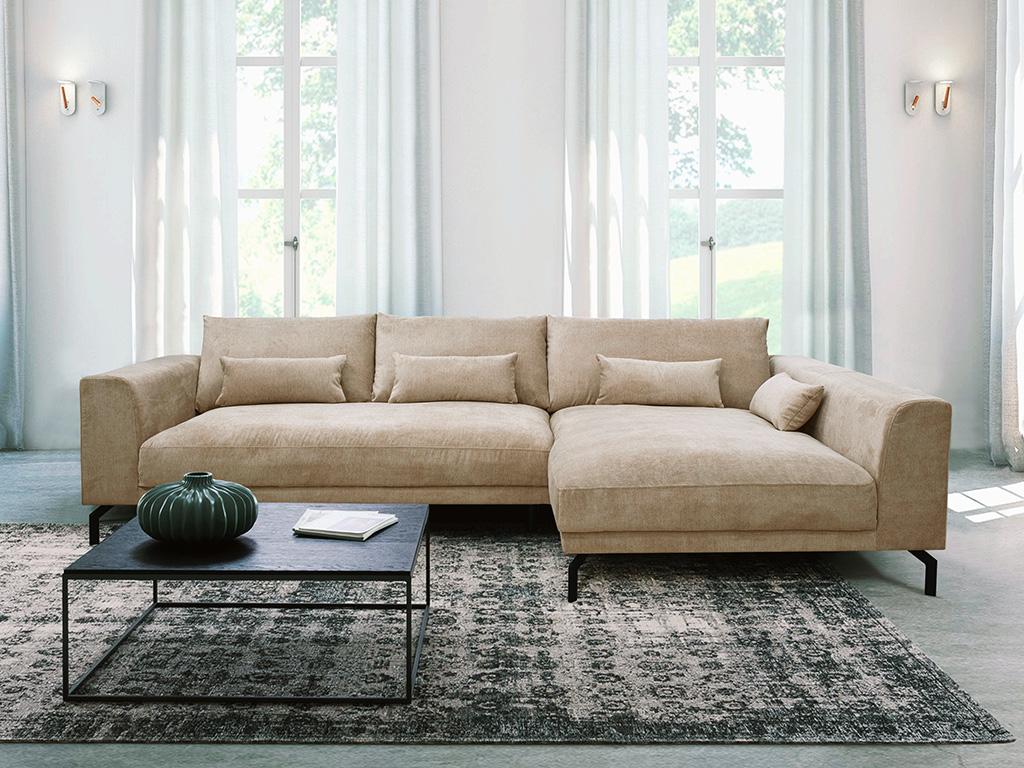 Ecksofa ESOPE - Stoff - Beige -  Ecke rechts