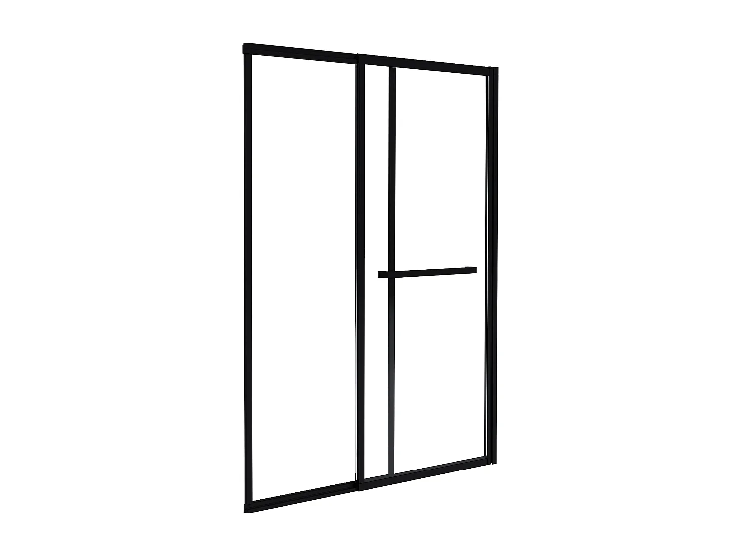 Parawan nawannowy przesuwny w kolorze czarnym matowym z wieszakiem na ręczniki – 120 × 140 cm – WAIMEA