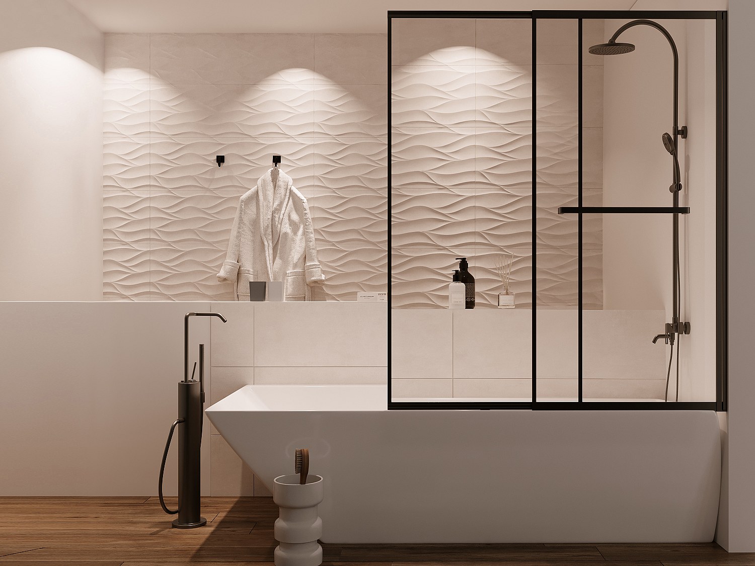 Badewannenaufsatz Schiebetür schwarz matt + Handtuchhalter - 120 x 140 cm - günstig online kaufen