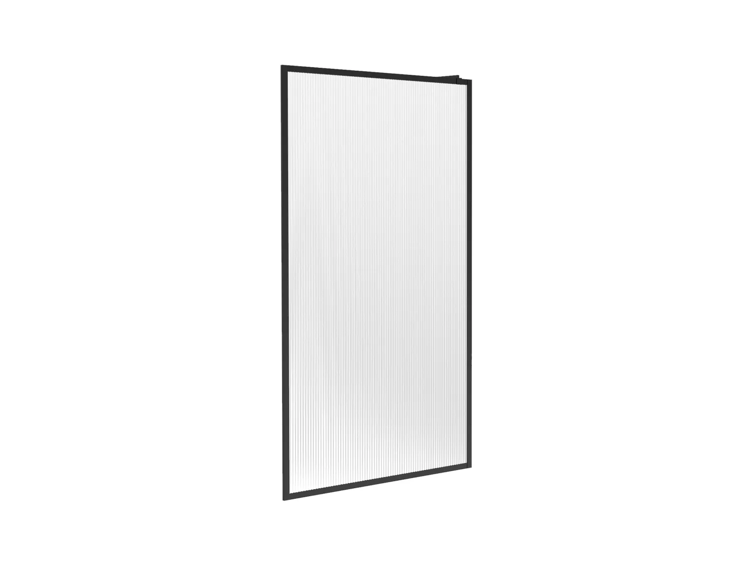 Paroi de douche à l'italienne avec verre texturé - 120x200 cm, noir mat - VIRANA