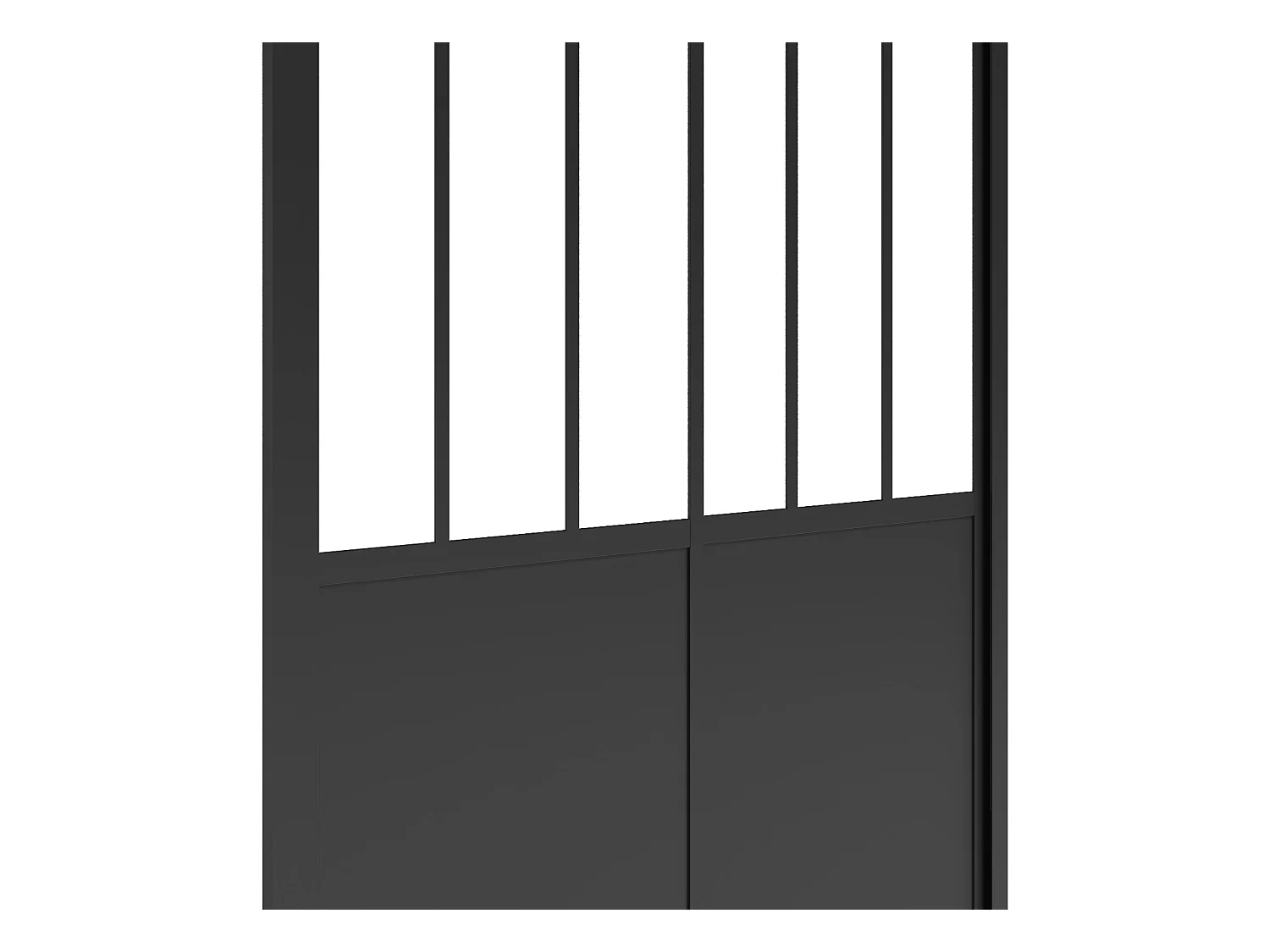 Puerta de ducha corredera negro mate estilo atelier - 100 x 195 cm - URBANIK