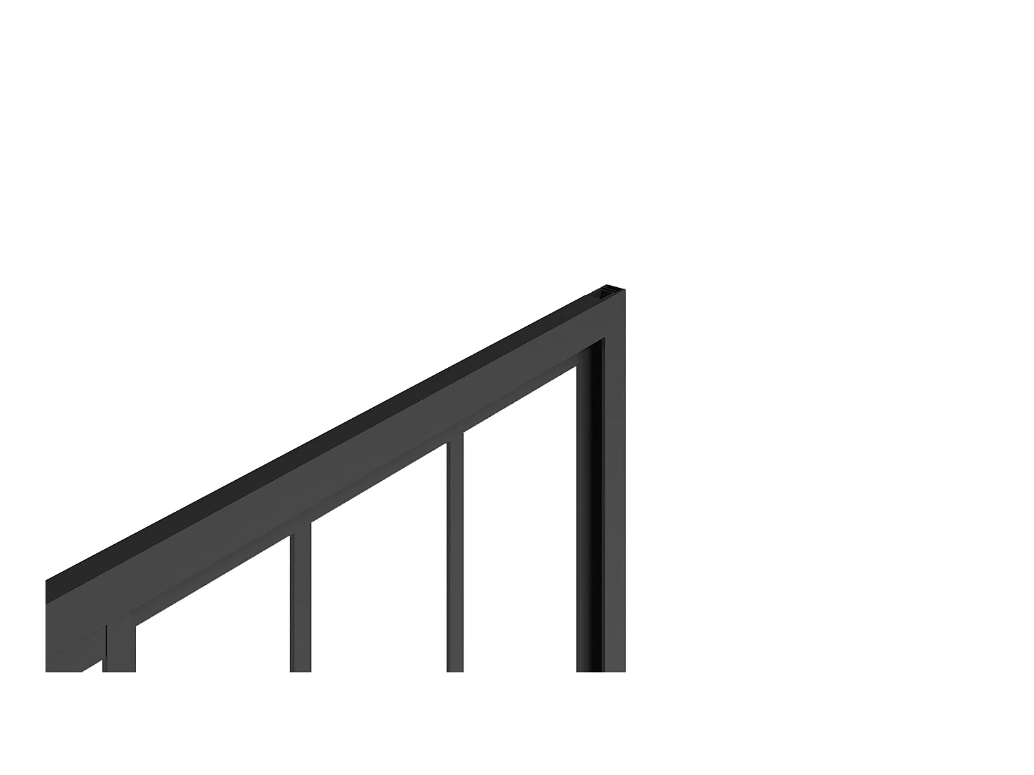 Puerta de ducha corredera negro mate estilo atelier - 100 x 195 cm - URBANIK