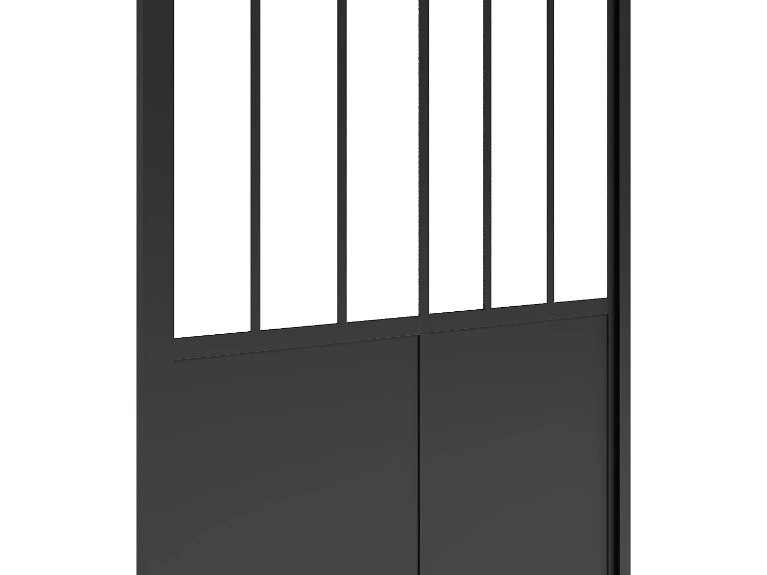 Porte de douche coulissante noir mat style atelier - 100 x 195 cm - URBANIK