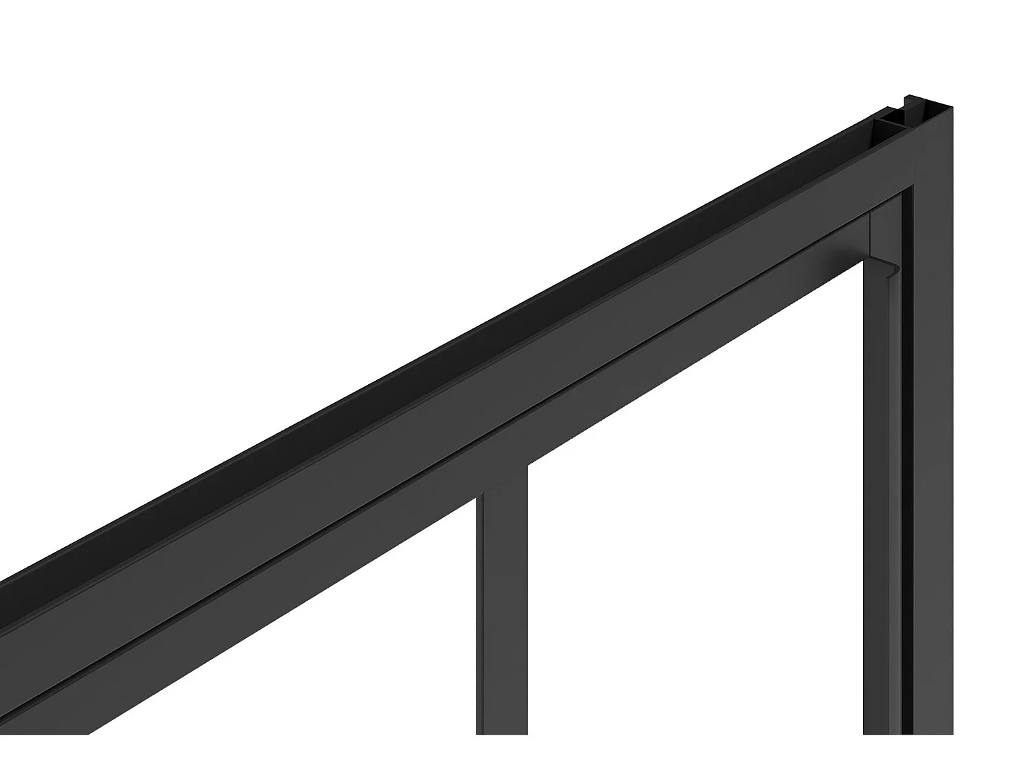 Mat sort svingdør til bruser i atelieristil - 80 x 195 cm - URBANIK