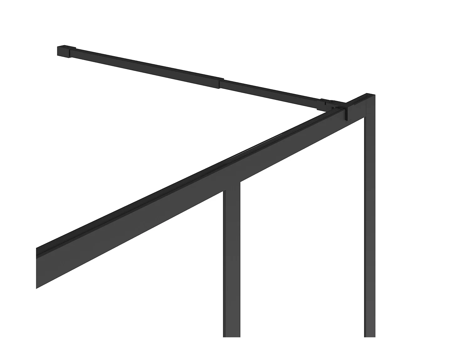 Mampara de ducha italiana negro mate estilo atelier - 120 x 200 cm - URBANIK