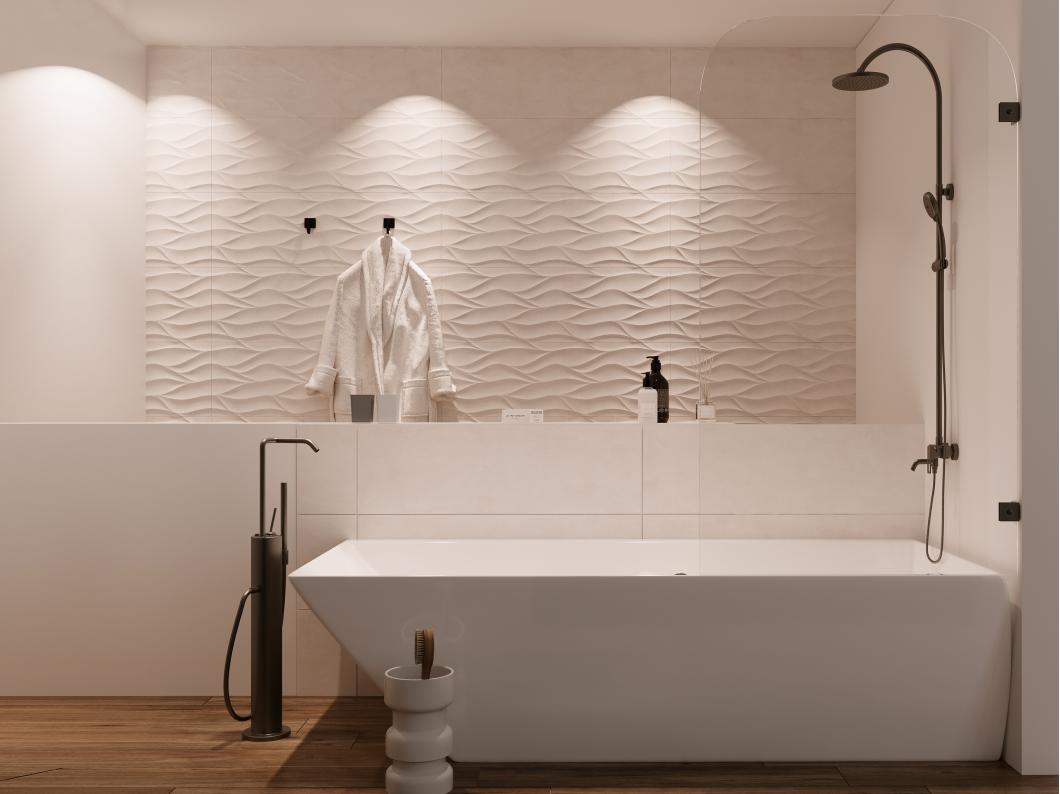 Pare baignoire réversible aux angles arrondis style industriel - 80x140 cm - TIMOUR