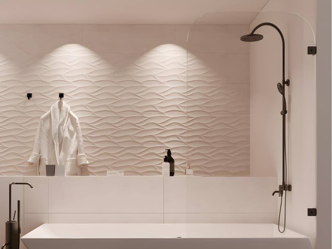Pare baignoire réversible aux angles arrondis style industriel - 80x140 cm - TIMOUR
