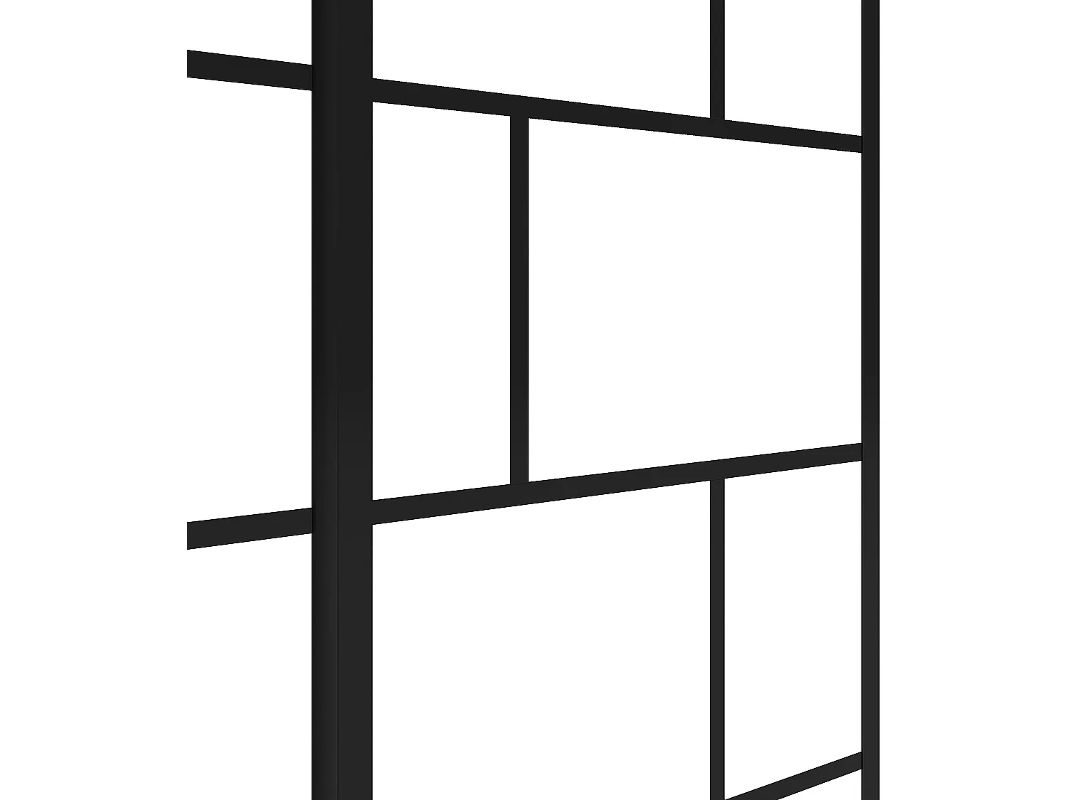 Duschtrennwand Badewanne - 100 x 140 cm - Schwarz matt - OBELINI